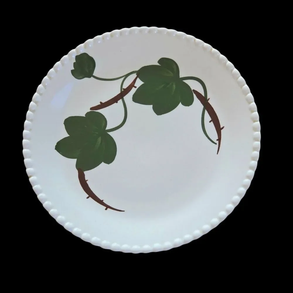 Blue Ridge Southern Ivy Hand Painted Candlewick Edges Set of 4 Bread Plates 7